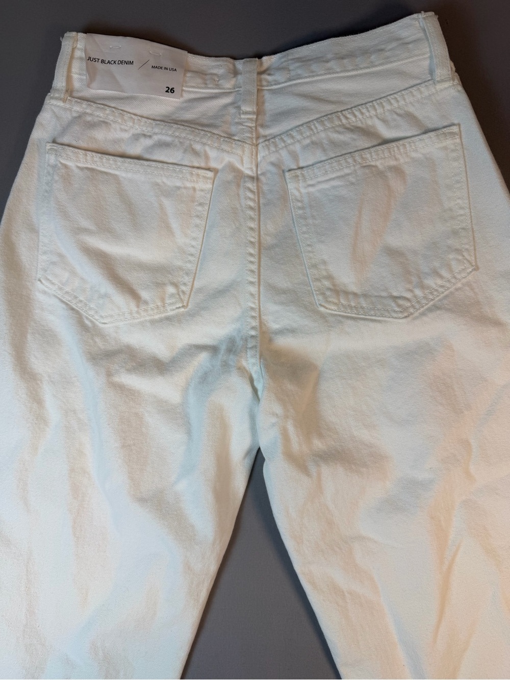 Just Black Denim Size 26 Optic White Relaxed Straight Jeans New With Tags - Picture 12 of 13